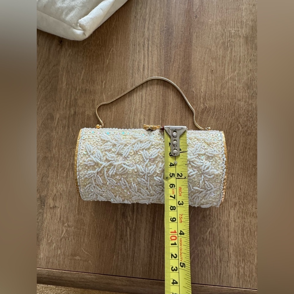 Vintage White Beaded & Sequin Evening Bag - Picture 6 of 7
